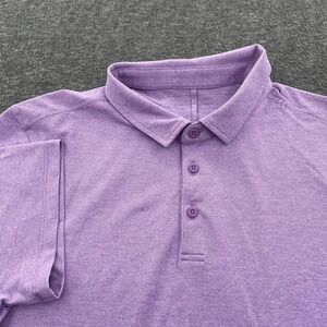 Lululemon Polo Shirt Mens M Purple Outdoor Yoga Gym Casual Preppy SS EUC